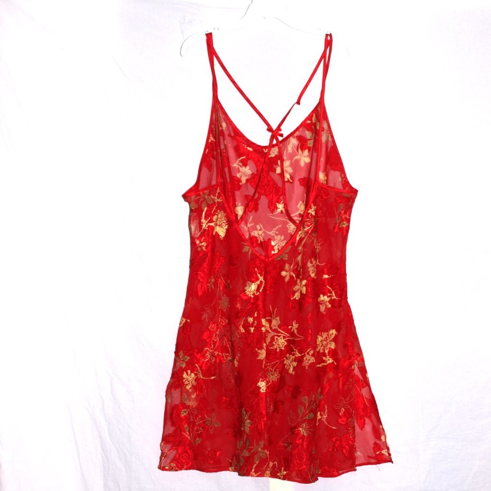 CALIFORNIA DYNASTY RED FLORAL INTIMATES SIZE LARGE - Picture 5 of 5